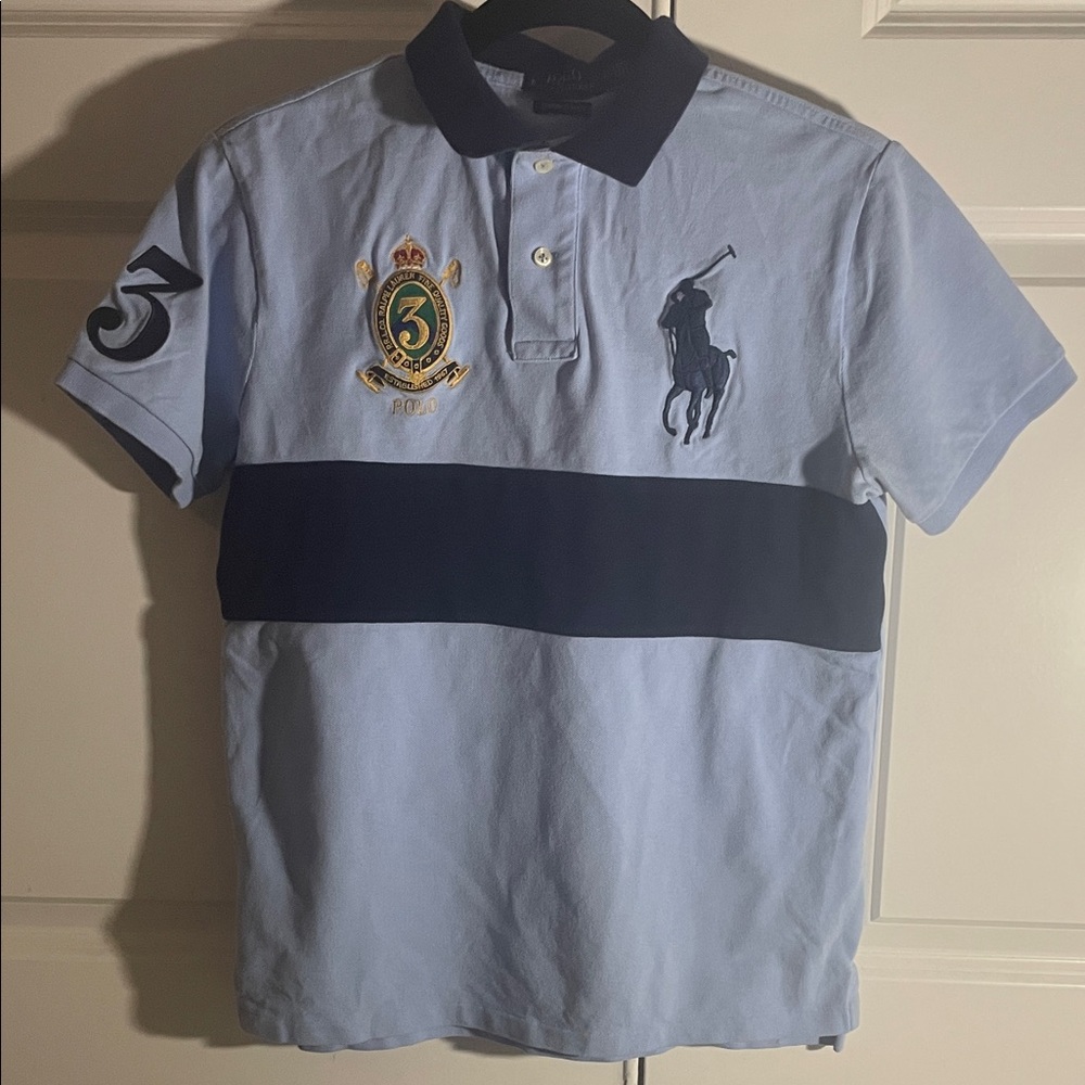 Polo by Ralph Lauren Light Blue and Navy Polo Shirt